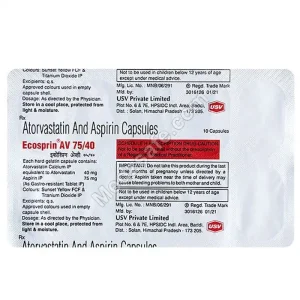 Ecosprin AV 75/40 Mg (Atorvastatin/Aspirin)